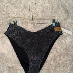 Victoria Secret Pink brand Black shimmering v cut bikini set